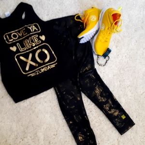 Shiny black Zumba leggings, M